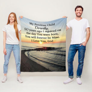 MANTA POLAR BONITO 90º CUMPLEAÑOS PERSONALIZADO SUNRISE