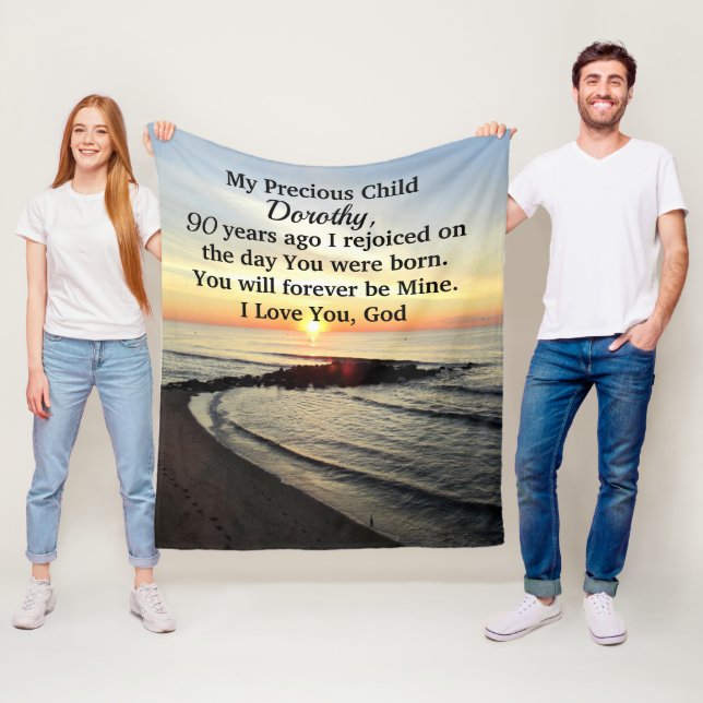 MANTA POLAR BONITO 90º CUMPLEAÑOS PERSONALIZADO SUNRISE (In situ)