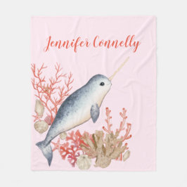 Manta Polar Bonito bebé oceánico Narwhal y conchas marinas