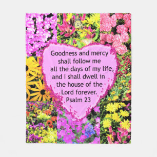MANTA POLAR BONITO DISEÑO FLORAL PSALM 23