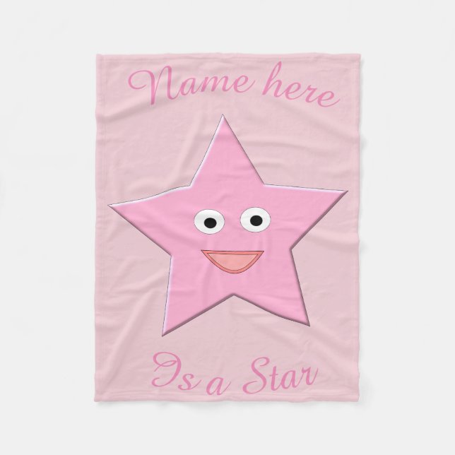 Manta Polar Bonito Estrella rosa Personalizado Fleece Blanket (Anverso)