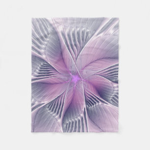 Manta Polar Bonito Flor Rosa Moderna Resumen Arte Fractal