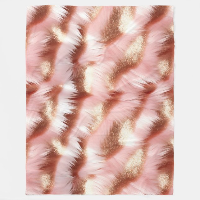 Manta Polar Bonito Girly Rosa Oro Rosa Blanco (Anverso)