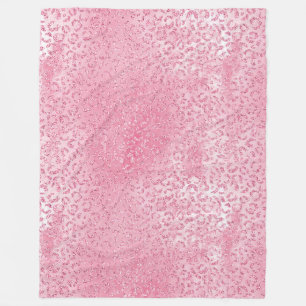 Manta Polar Bonito Girly Sugar Purpurina Rosado Leopardo