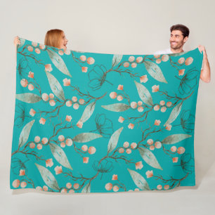 Manta Polar Bonito jardín azul floral para los amantes de las