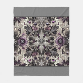 Manta Polar Bonito Morado, Negro, Salvador y Taupe Chistmas