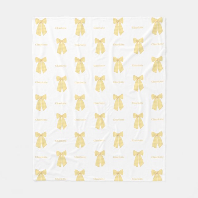 Manta Polar Bonito Personalizada Peach Hair Bow Feminine (Anverso)