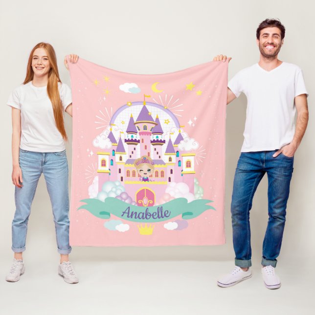 Manta Polar Bonito Princesa Rosa Personalizada (In situ)