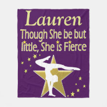 BONITO PURPLE Y ORO PERSONALIZAN GIMNAST BLANKET