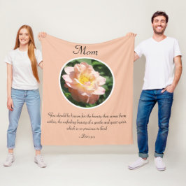 Manta Polar Bonito Rosa floral 1 Peter Scripture personalizada