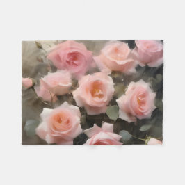 Manta Polar Bonito rosa rosa pintura acuarela