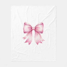 Manta Polar Bonito Rosado Bow Throw Blanc