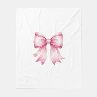 Manta Polar Bonito Rosado Bow Throw Blanc