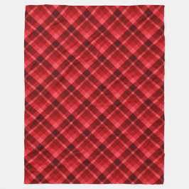 Manta Polar Bonito Ruby Red Plaid Pattern Large Fleece Blanc
