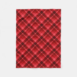 Manta Polar Bonito Ruby Red Plaid Pattern Small Fleece Blanc