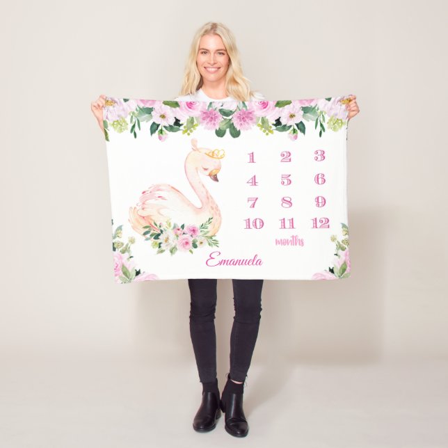 Manta Polar Bonito Swan Princess Nombre Bebé Meses Chicas (In situ)