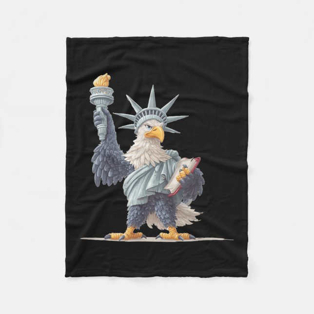 Manta Polar Bonito Usa Estatua Para Ropa Patriótica Lo (Anverso)