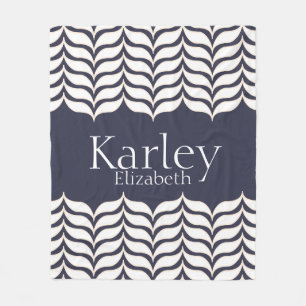 Manta Polar Bonito Wavy White Chevrons personalizada