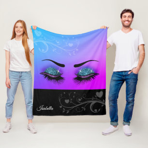 Manta Polar Bonitos - Purpurina morado y azul