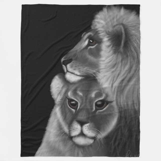 Manta Polar Bono Eterno: Amor león en las sombras (Anverso)