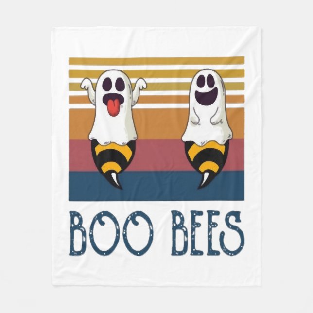 Manta Polar Boo Bees Pareja Ghost Halloween (Anverso)