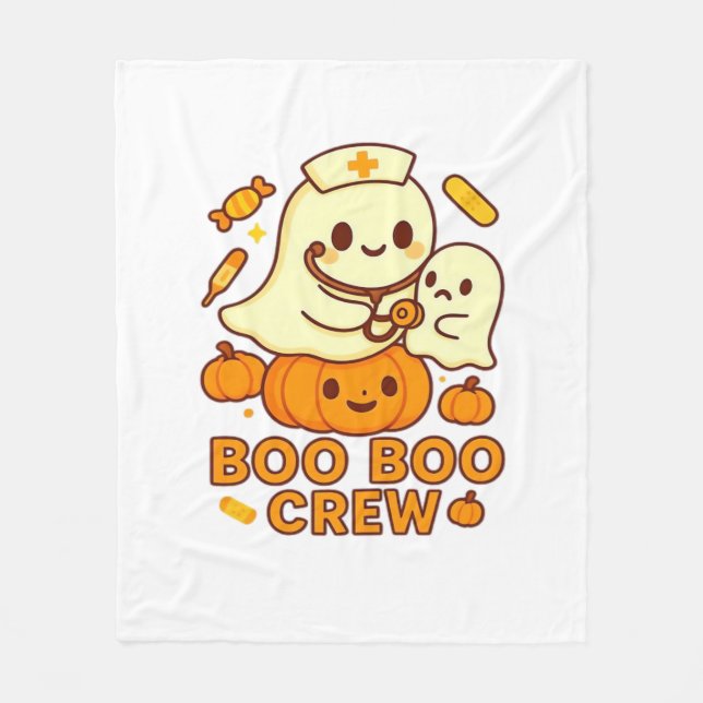 Manta Polar Boo Boo Crew Enfermera Fantasma Clásica Camiseta (Anverso)