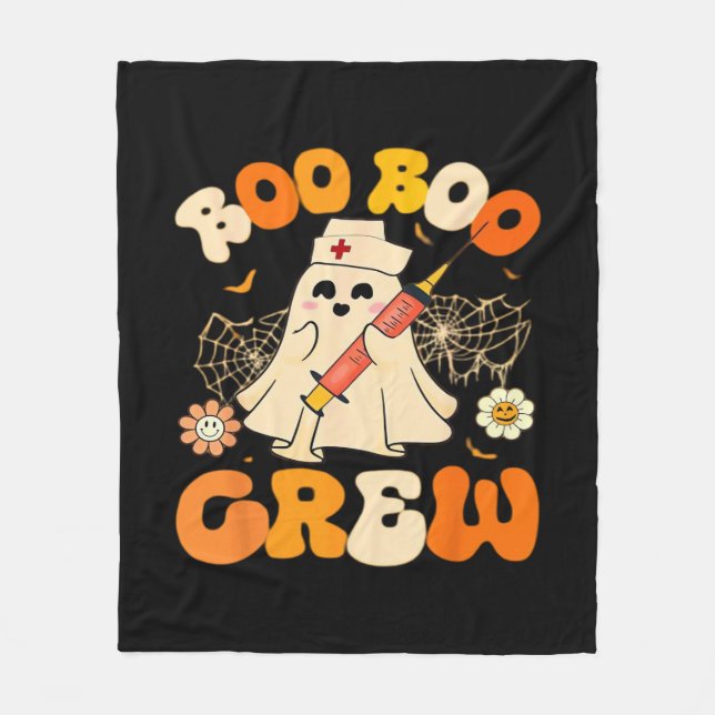 Manta Polar Boo Boo Crew Fantasma Graciosa Para Enfermera, Hal (Anverso)