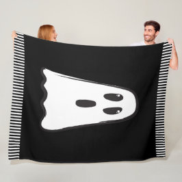 Manta Polar ¡BOO! Fantasma Lindo Espeluznante Halloween Blanco