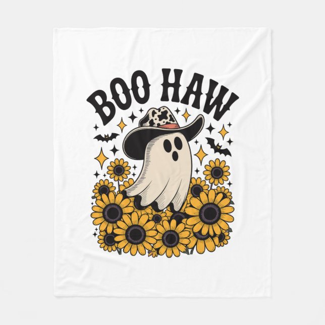 Manta Polar Boo Haw Cow Fantasma Halloween Occidental (Anverso)