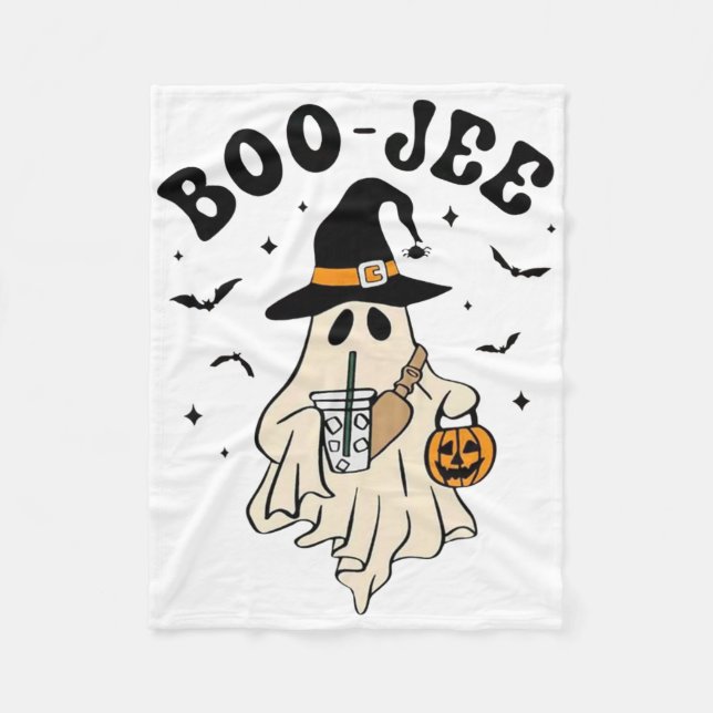 Manta Polar Boo Jee Ghost Cute Funny Halloween (Anverso)