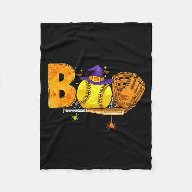 Manta Polar Boo Softball Player Catcher Tcher Funny Halloween  (Anverso)