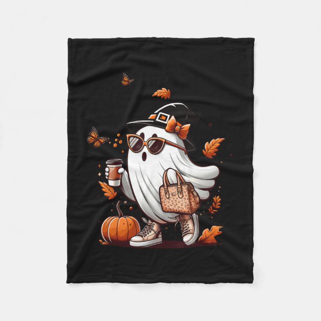 Manta Polar Boojee Ghost Halloween Disstume Calabaza De Disfra (Anverso)