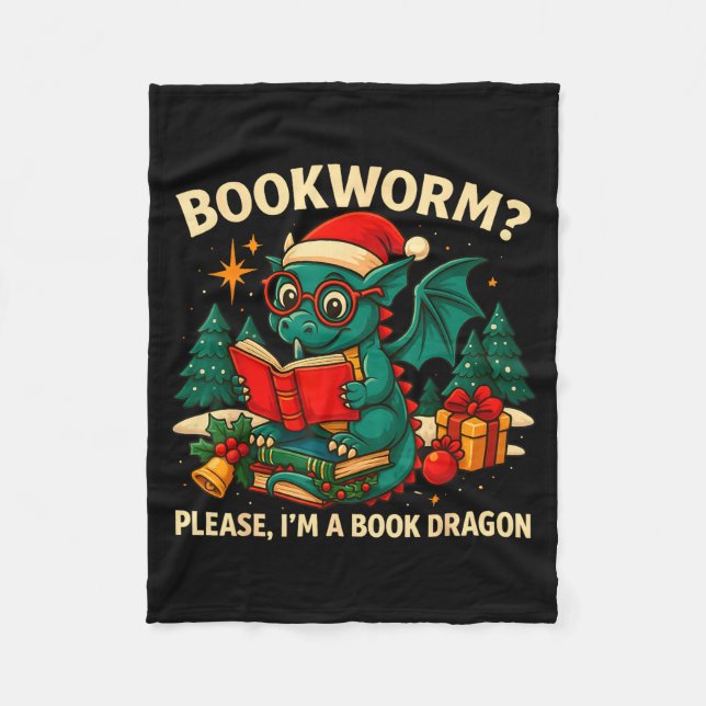 Manta Polar Book Dragon Christmas Reading Gift For Fantasy Lov (Anverso)