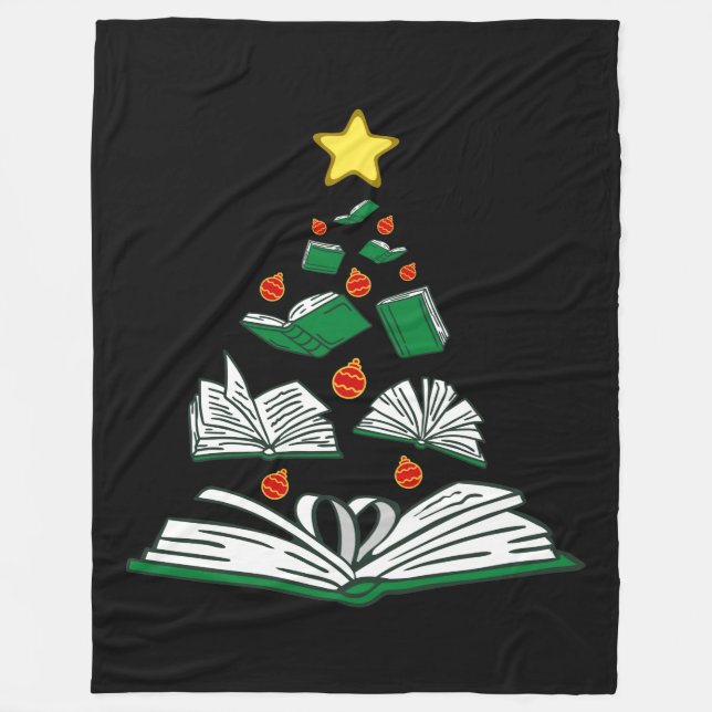 Manta Polar Bookish Christmas Tree III (Anverso)