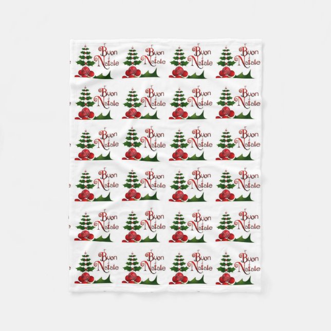 MANTA POLAR **BOON NATALE** NAVIDADES ITALIANOS EN BLANCA (Anverso)