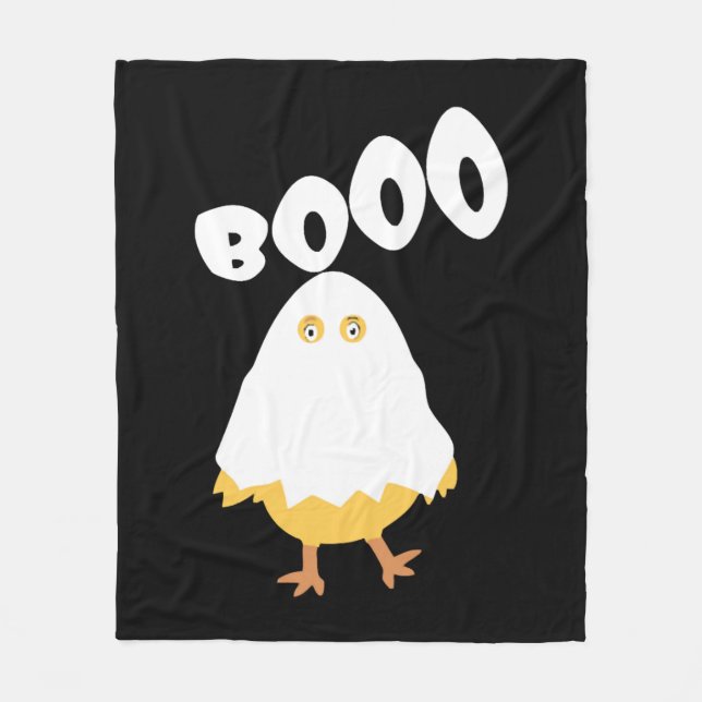 Manta Polar Booo Halloween Ghost Chicken camiseta divertida (Anverso)