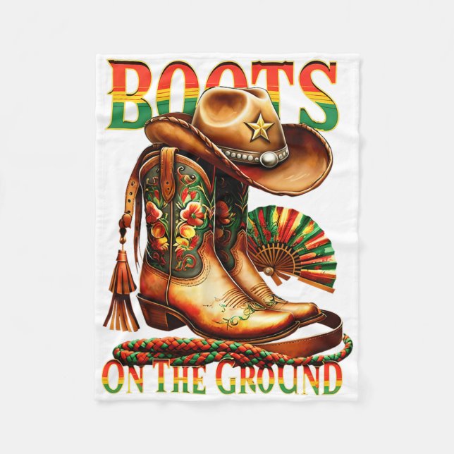 Manta Polar Boots On the Ground Boot Junetdecia Cowgirl Negra (Anverso)