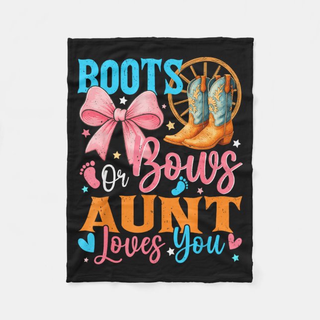 Manta Polar Boots Or Bows Aunt Loves You Gender Reveal Family  (Anverso)