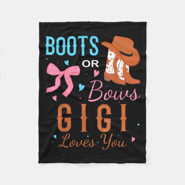 Manta Polar Boots Or Bows Gigi Loves You Gender Reveal Party  (Anverso)