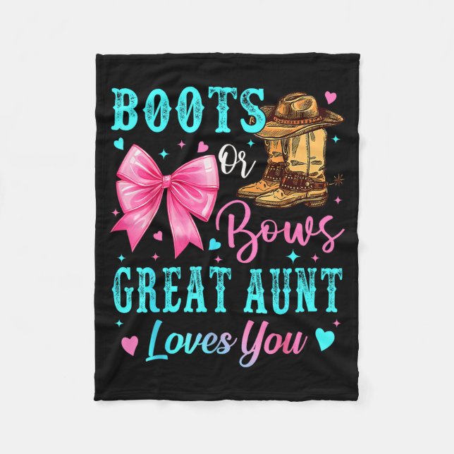 Manta Polar Boots Or Bows Great Aunt Loves You Gender Reveal F (Anverso)
