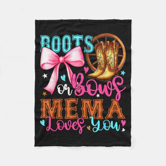 Manta Polar Boots Or Bows Mema Loves You Gender Reveal Party  (Anverso)