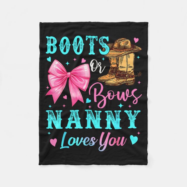 Manta Polar Boots Or Bows Nanny Loves You Gender Reveal Family (Anverso)