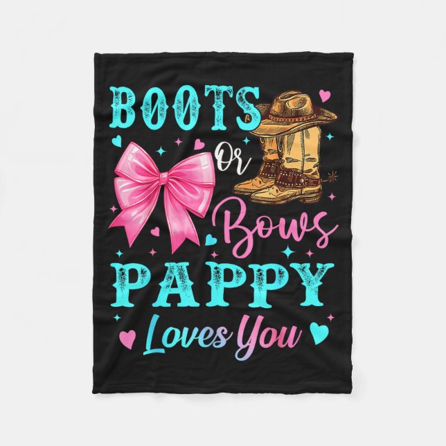 Manta Polar Boots Or Bows Pappy Loves You Gender Reveal Family (Anverso)