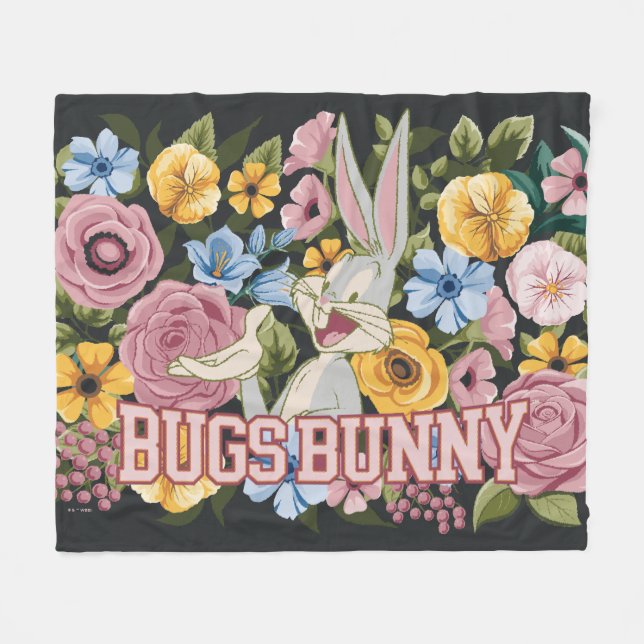 Manta Polar Bordado Floral Gráfico de BUGS BUNNY™ (Frente (Horizontal))
