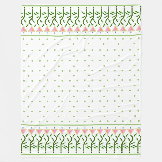 Manta Polar borde de arte de flor de bonito de tulipanes estil (Anverso)