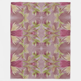 Manta Polar Borgoña con verde oliva