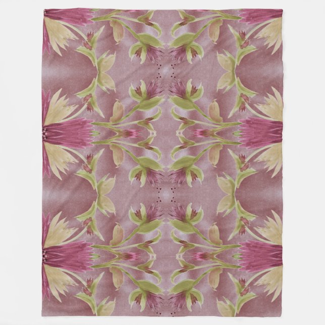 Manta Polar Borgoña con verde oliva (Anverso)