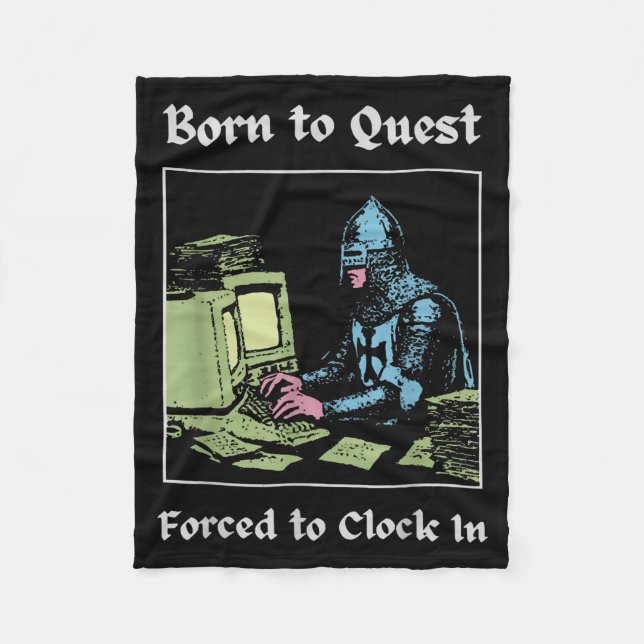 Manta Polar Born To Quest Forced To Clock In Funny Office Art  (Anverso)