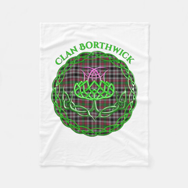 Manta Polar Borthwick Scottish Tartan Celtic Thistle (Anverso)