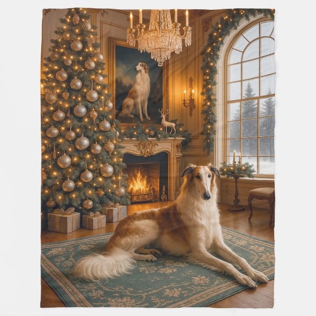 Manta Polar Borzoi Holiday  (Anverso)